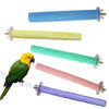 Colored Quartz Sand Bird Perch with Natural Wood Base