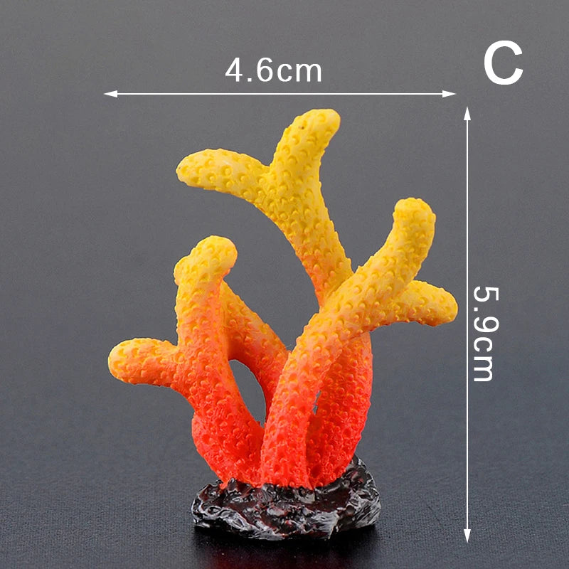 Artificial Coral Reef Aquarium Decoration with Starfish