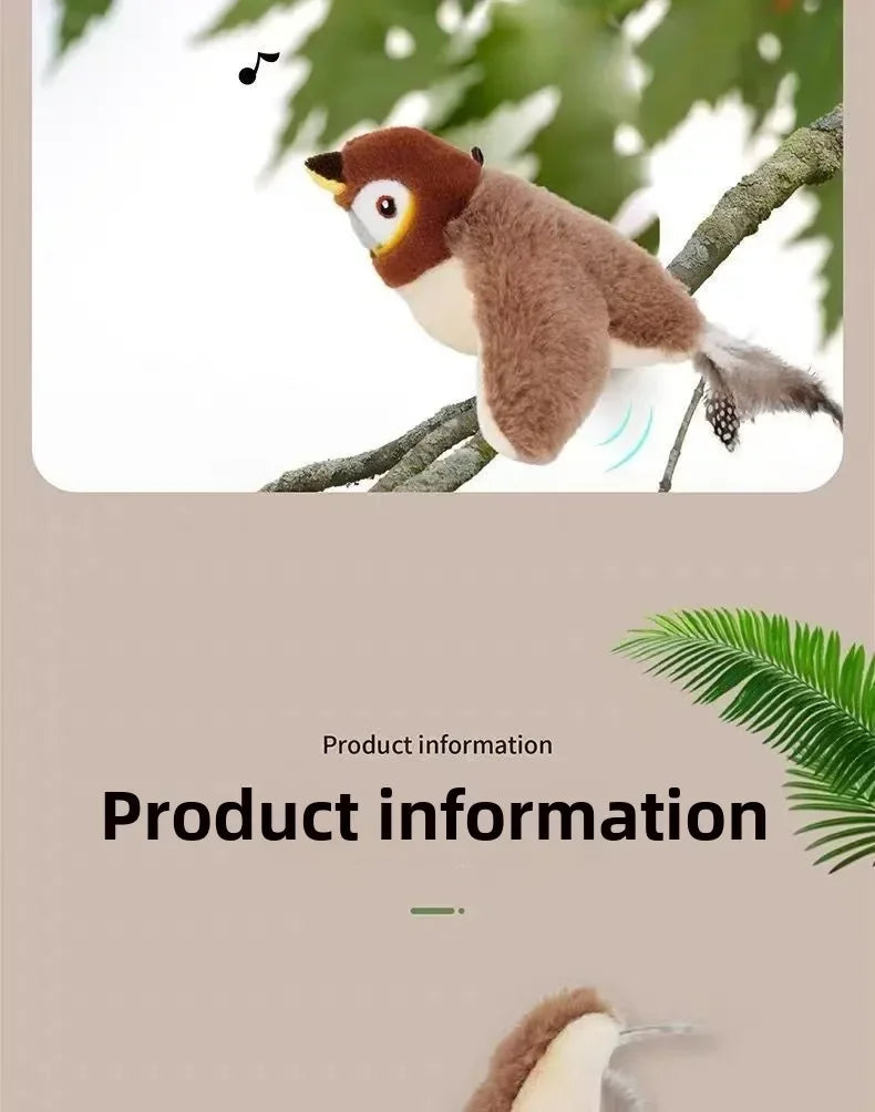 Rechargeable Chirping Bird Cat Toy with Catnip