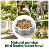 Natural Pumice Bird Feeding Bowl with Anti-Spill Design