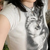 Top Crop con Estampado Animal