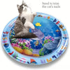 Ocean-Themed Cat Water Play Mat for Interactive Fun