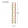 A wooden parrot climbing ladder toy with colorful balls, measuring 55cm in length.