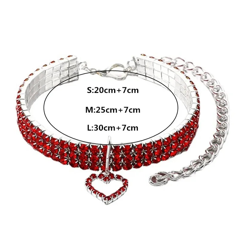 Love Water Drop Diamond Pet Necklace for Cats and Dogs