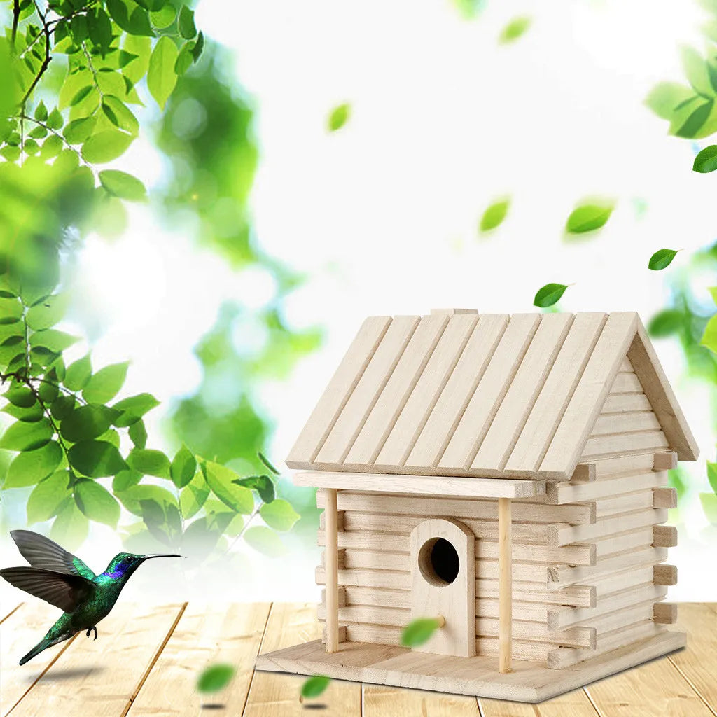 Wooden Hanging Birdhouse for Garden & Patio
