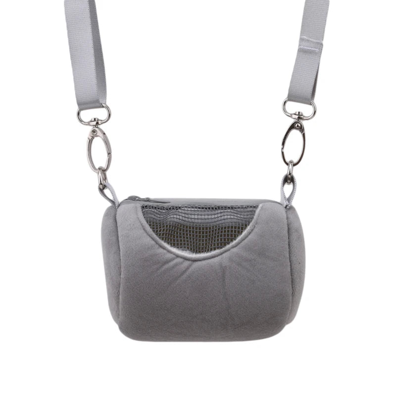 Mesh-Panel Hamster Crossbody Carrier