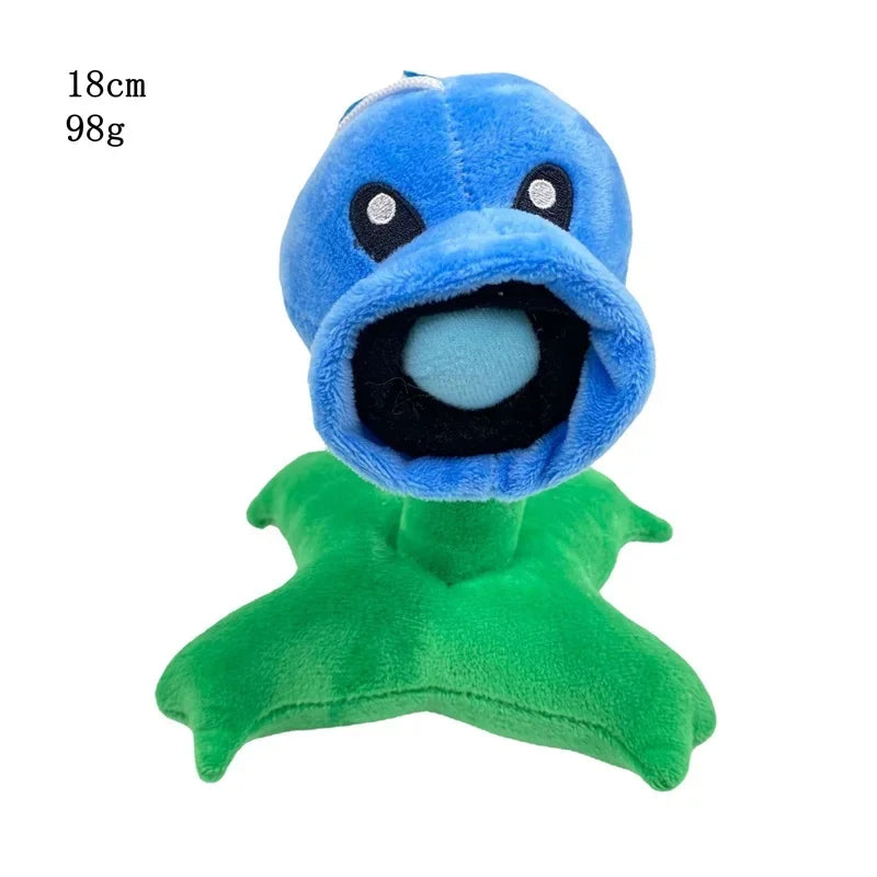 A blue Gargantuar plush toy with a large mouth and green body.
