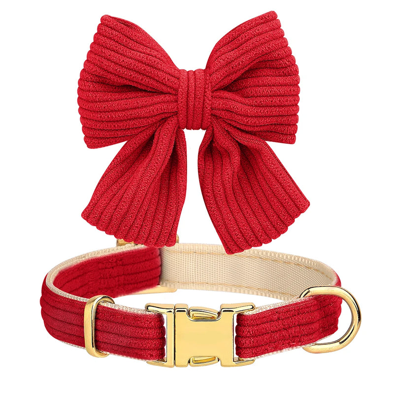 3-Piece Dog Collar Harness Leash Set with Bowknot