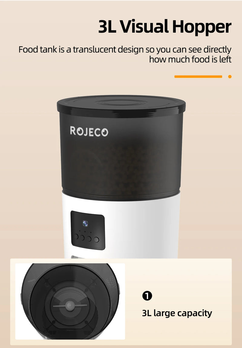 Smart Automatic Pet Feeder with Camera and Voice Recording