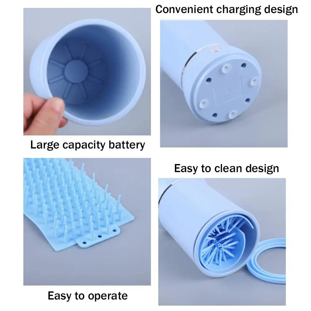 Electric Pet Paw Cleaner Cup with Gentle Bristles