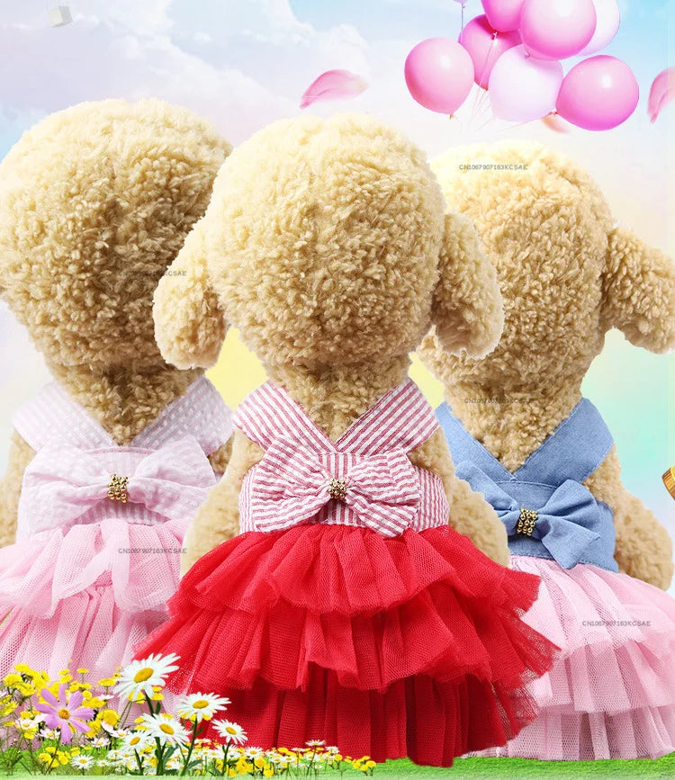 Vestido de Encaje a Rayas para Gatos y Perros