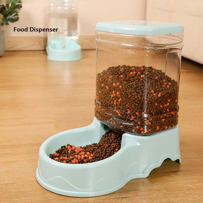 Distributeur de nourriture et fontaine à eau transparents 3,8 L pour animaux