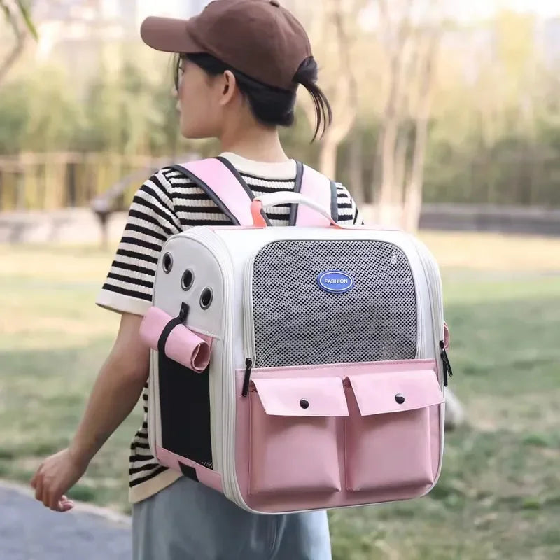Ventilated Foldable Cat Carrier Backpack for Travel