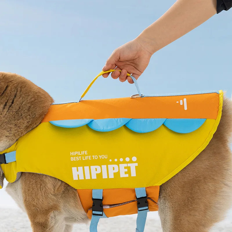 Adjustable Dog Life Jacket with Reflective Trim for Swimming and Water Safety