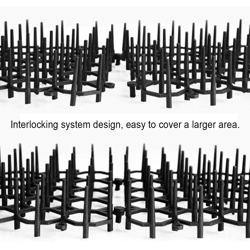Black interlocking system pet deterrent prickle strips for garden and home