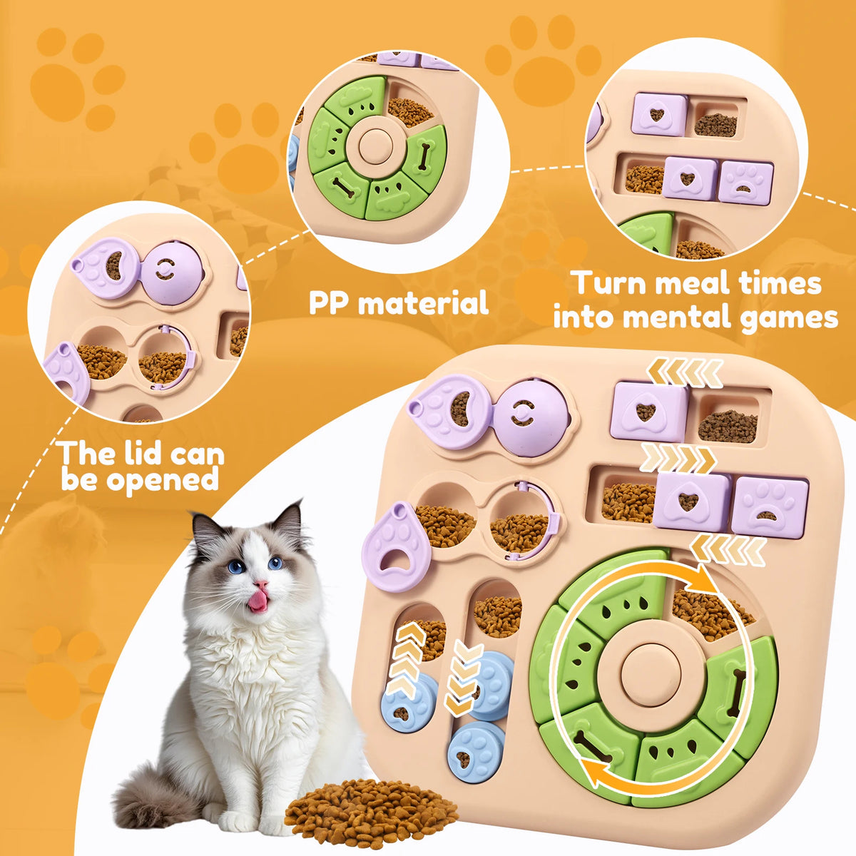 Interactive Dog Puzzle Toy with Non-Slip Base for Mental Stimulation and Slow Feeding