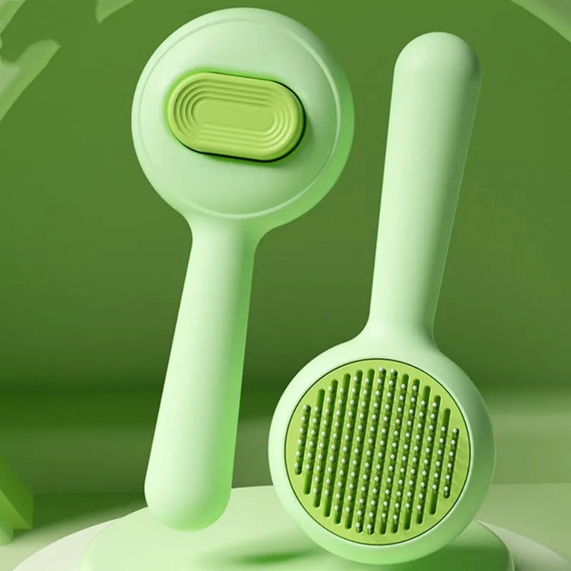 Brosse auto-nettoyante pour chats avec retrait des poils en un clic