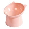 A pink pet feeding bowl with an anti-spill design.