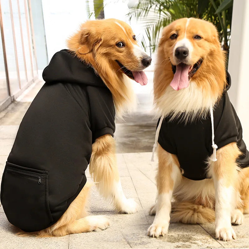Sudadera de Fleece para Perro Grande con Capucha y Bolsillo con Cremallera