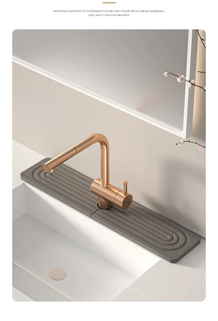 Diatom Mud Quick-Dry Absorbent Mat for Kitchen and Bathroom