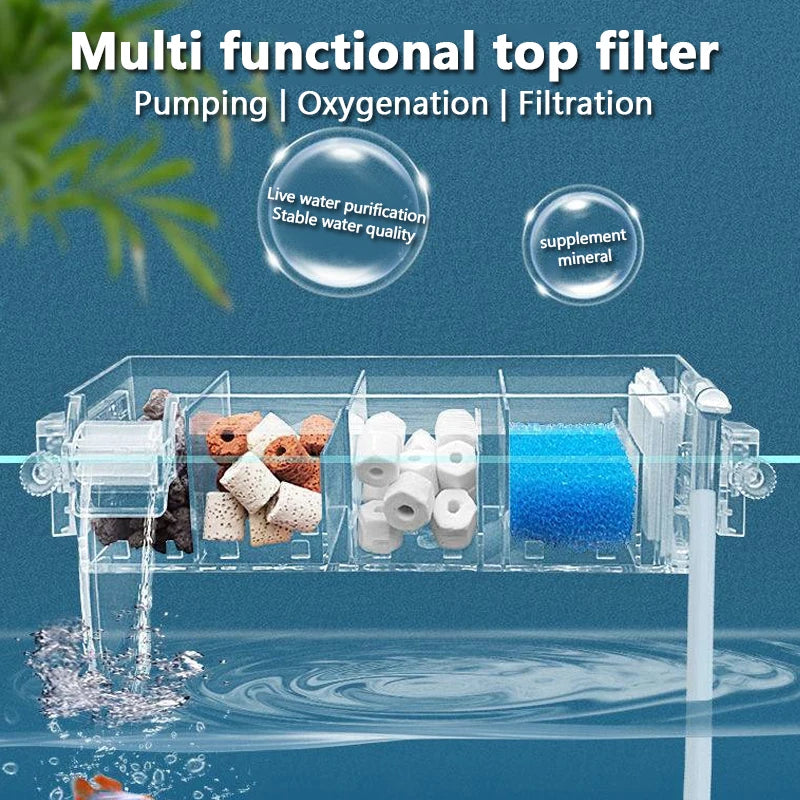 Filtre Cascade pour Aquarium à Fixer au Mur avec Pompe