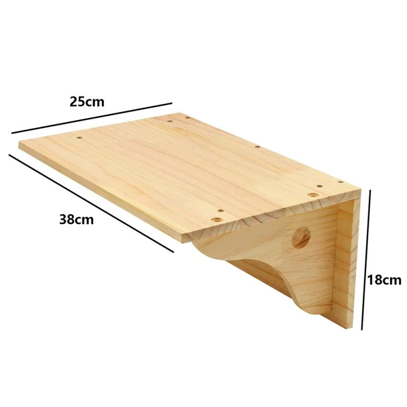 Wall-Mounted Wooden Cat Climbing Set with Sisal Scratching Post and Hammock
