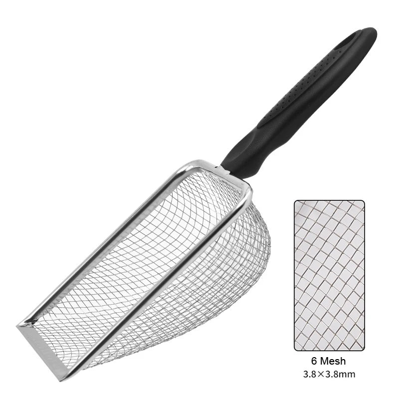 Stainless Steel Mesh Scoop for Reptile Terrariums and Cat Litter