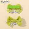 Cute Solid Ribbon Hair Bow Clips (Set of 10)