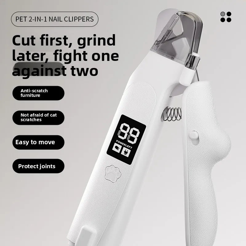 2-in-1 Pet Nail Clipper and Grinder with LED Light