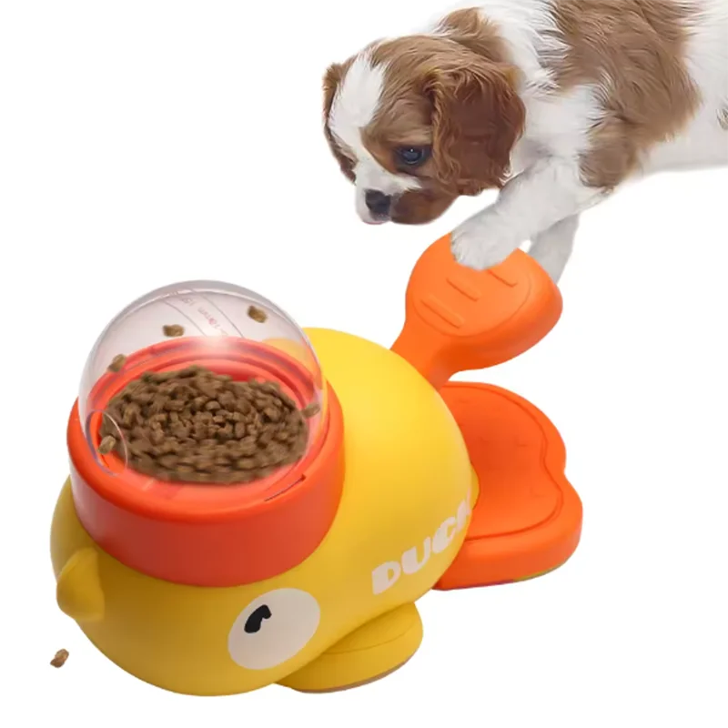 Jouet Puzzle Distributeur de Friandises en Forme de Canard pour Chiens et Chats