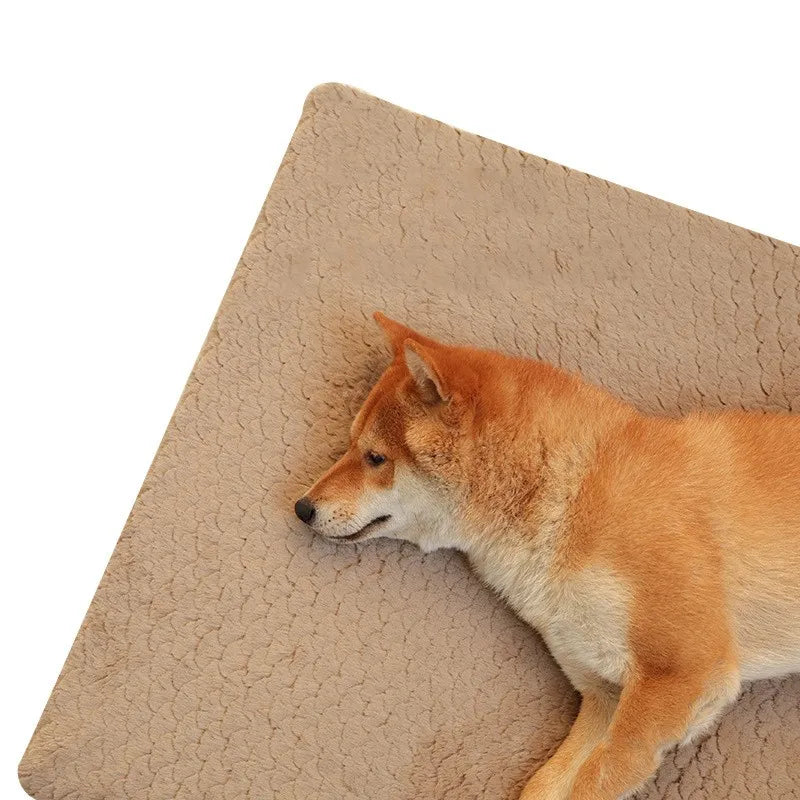 Plush Faux Fur Dog Crate Bed with Non-Slip Bottom