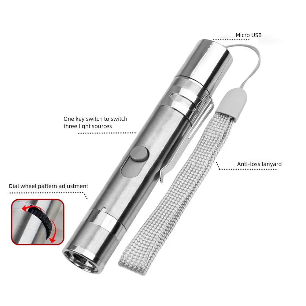 Rechargeable LED Cat Laser Pointer with Multiple Modes