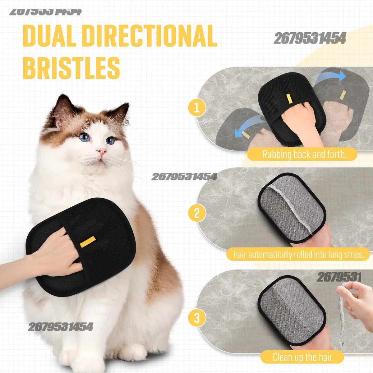 Pet Hair Removal Mitts for Cats and Dogs