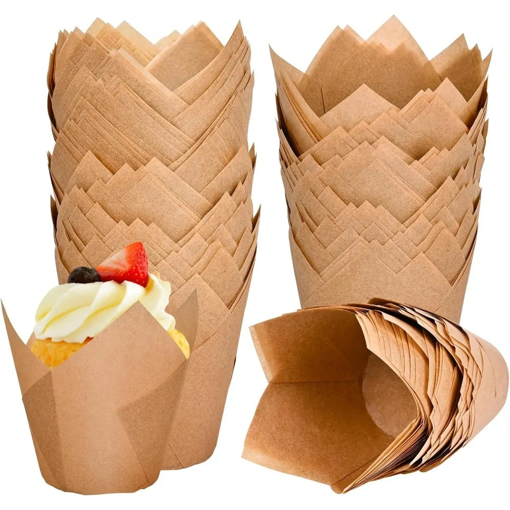 Natural Unbleached Tulip Cupcake Liners (100-Pack)
