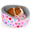 Cozy Fleece Hideout Bed for Small Pets with Removable Cushion