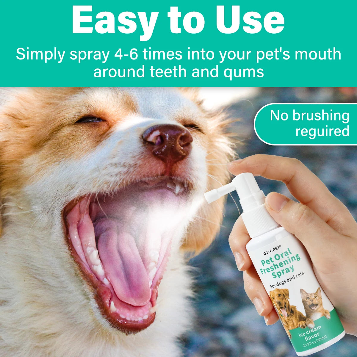 Plant-Based Fresh Breath Spray for Dogs and Cats