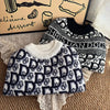 Knitted Cotton Dog Sweater with Letter Pattern