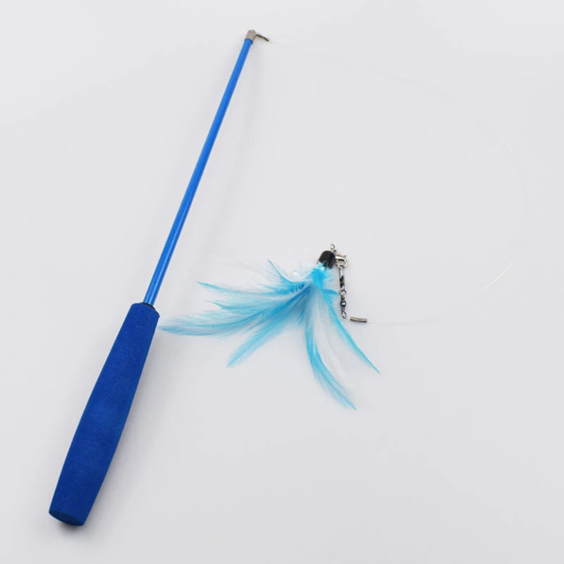 Baguette Interactive pour Chat avec Plumes et Tige Télescopique