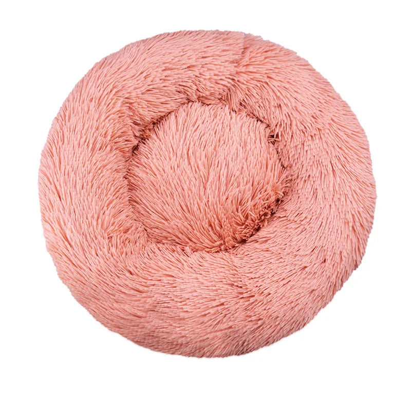Cozy Plush Round Pet Bed for Dogs and Cats