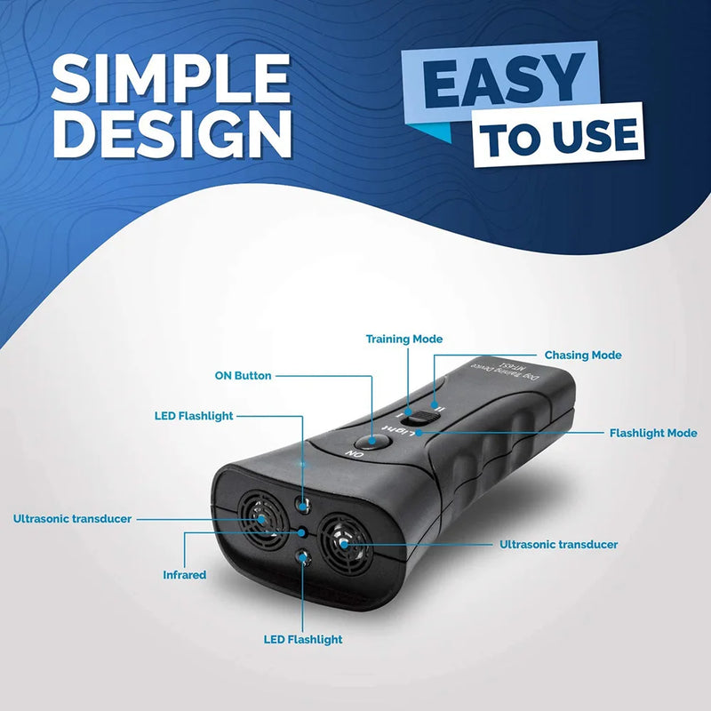 Dog Bark Deterrent Ultrasonic Training Device with LED