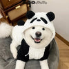 Panda Design Hooded Fleece Dog Coat – Warm Winter Jumpsuit for Small & Medium Breeds