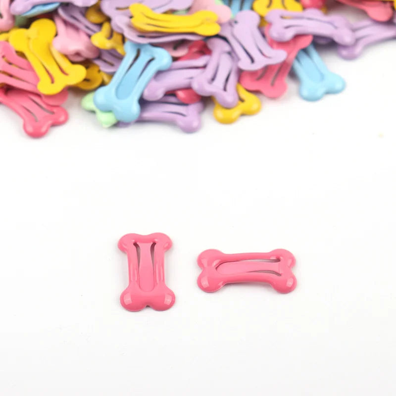 Bone-Shaped Pet Hair Clips for Dogs and Cats
