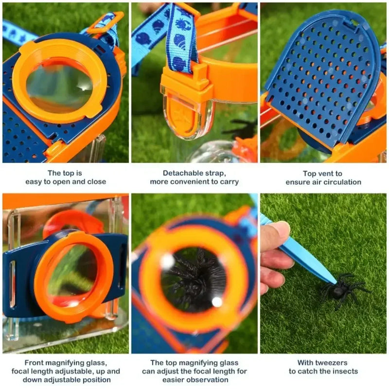 Insect Observation Box Kit with Magnifier for Outdoor Study