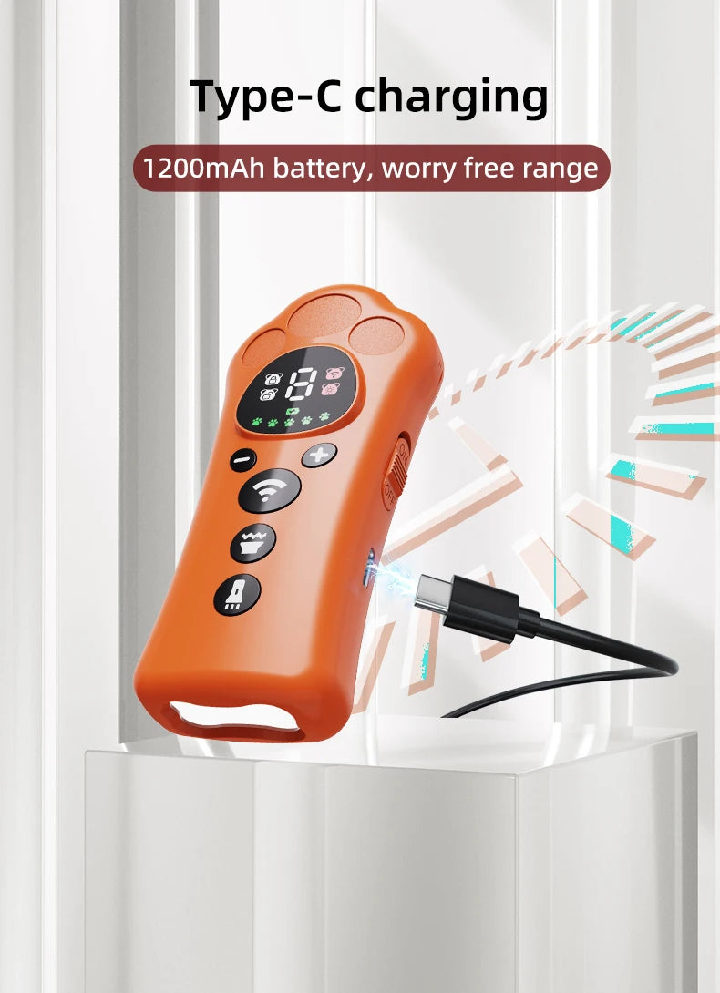 Paw-Shaped Ultrasonic Dog Repeller with Adjustable Frequency Levels and LED Flashlight