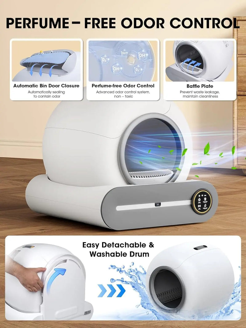 Intelligente, automatische Katzentoilette mit Selbstreinigung