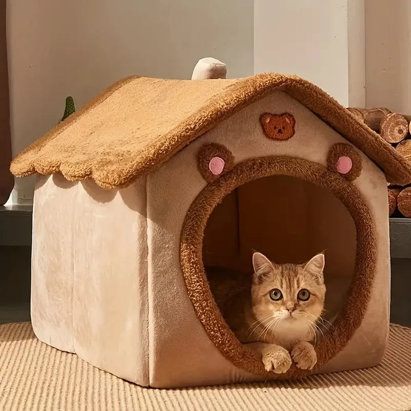 Lit Grotte Pliable pour Animaux avec Housse Lavable