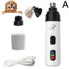 Tragbarer, wiederaufladbarer USB-Nageltrimmer für Haustiere mit verschiedenen Komponenten.