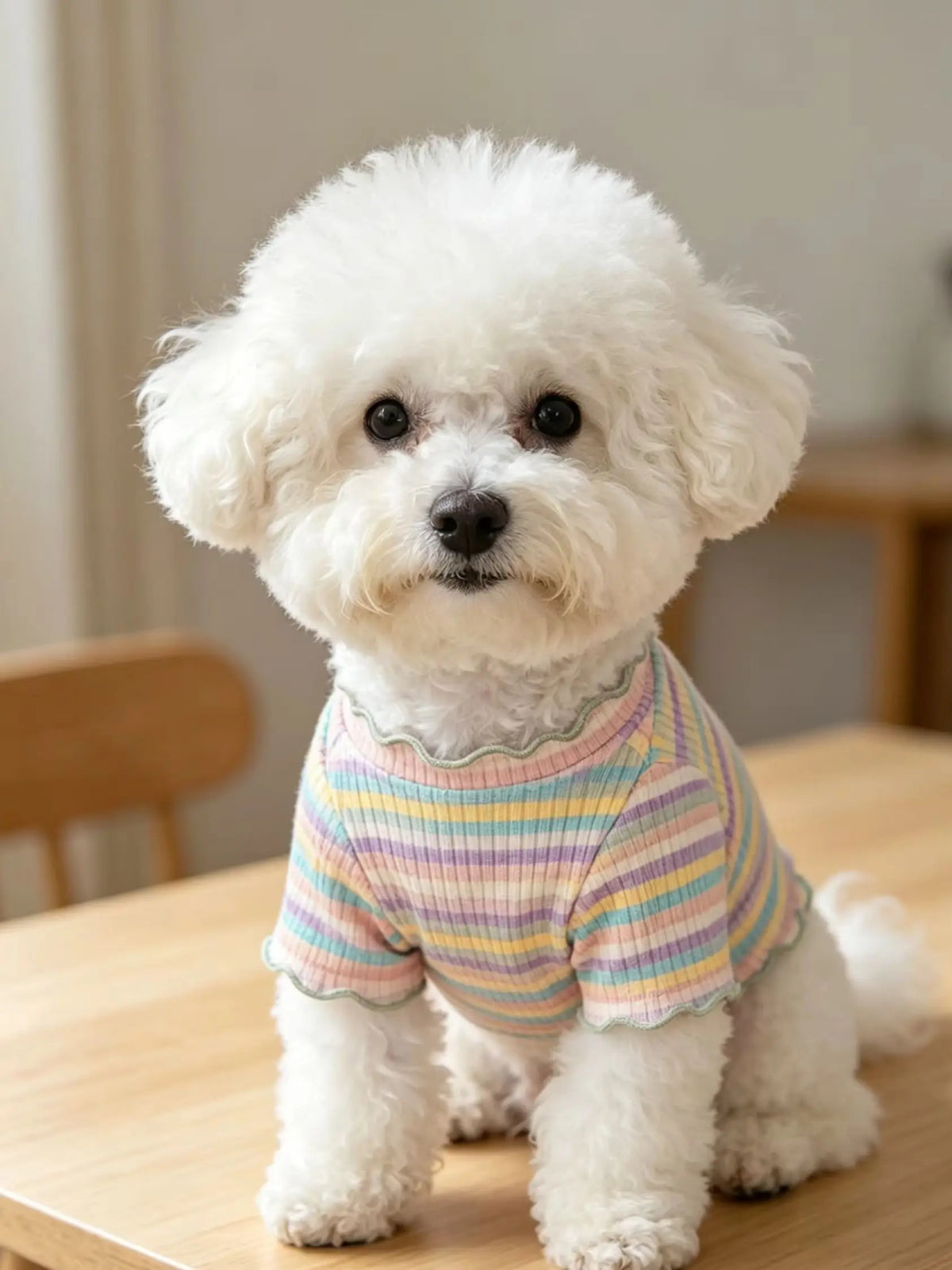 Striped Cotton Pet T-Shirt for Small Dogs and Puppies