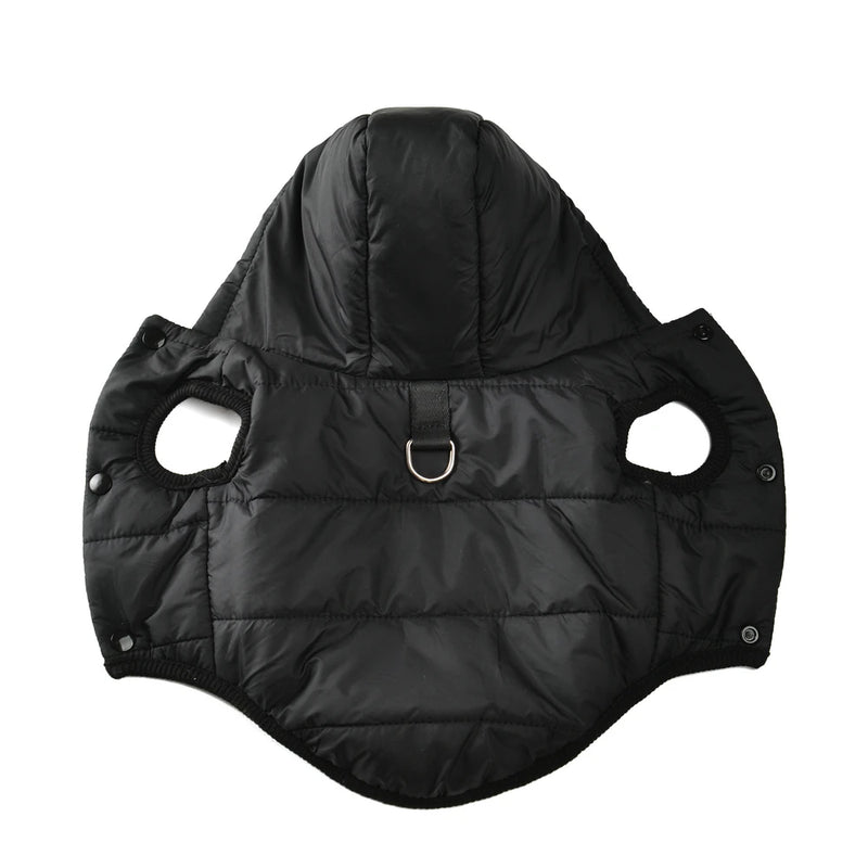 معطف كلب من الفليس الدافئ بغطاء و حلقة D