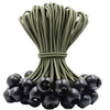 A bundle of heavy duty bungee balls with cords used for tarp, tent, and camping.